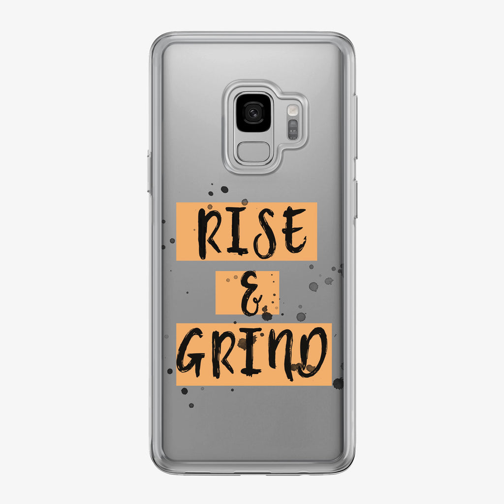 Rise and Grind Clear Samsung Galaxy Fitness Phone Case by Tiny Quail