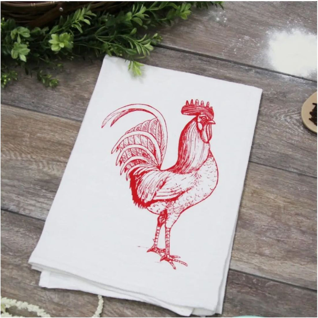Rooster Kitchen Towel Red From The Coin Laundry
