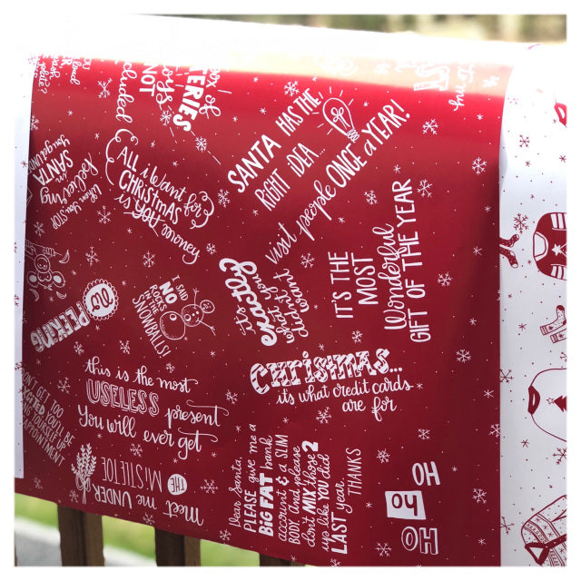 Holiday Gift Wrap Red From Festoon Lettering