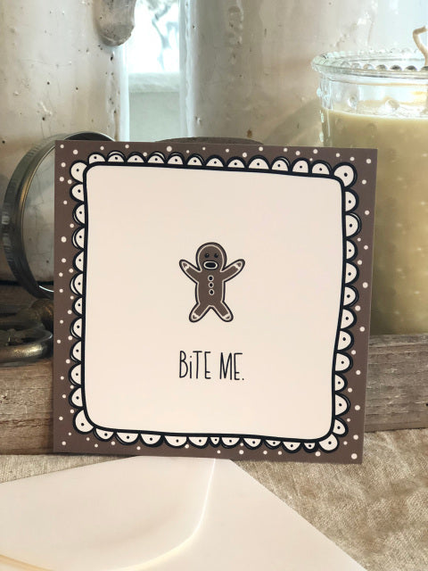 Bite Me Christmas Card From Festoon Lettering