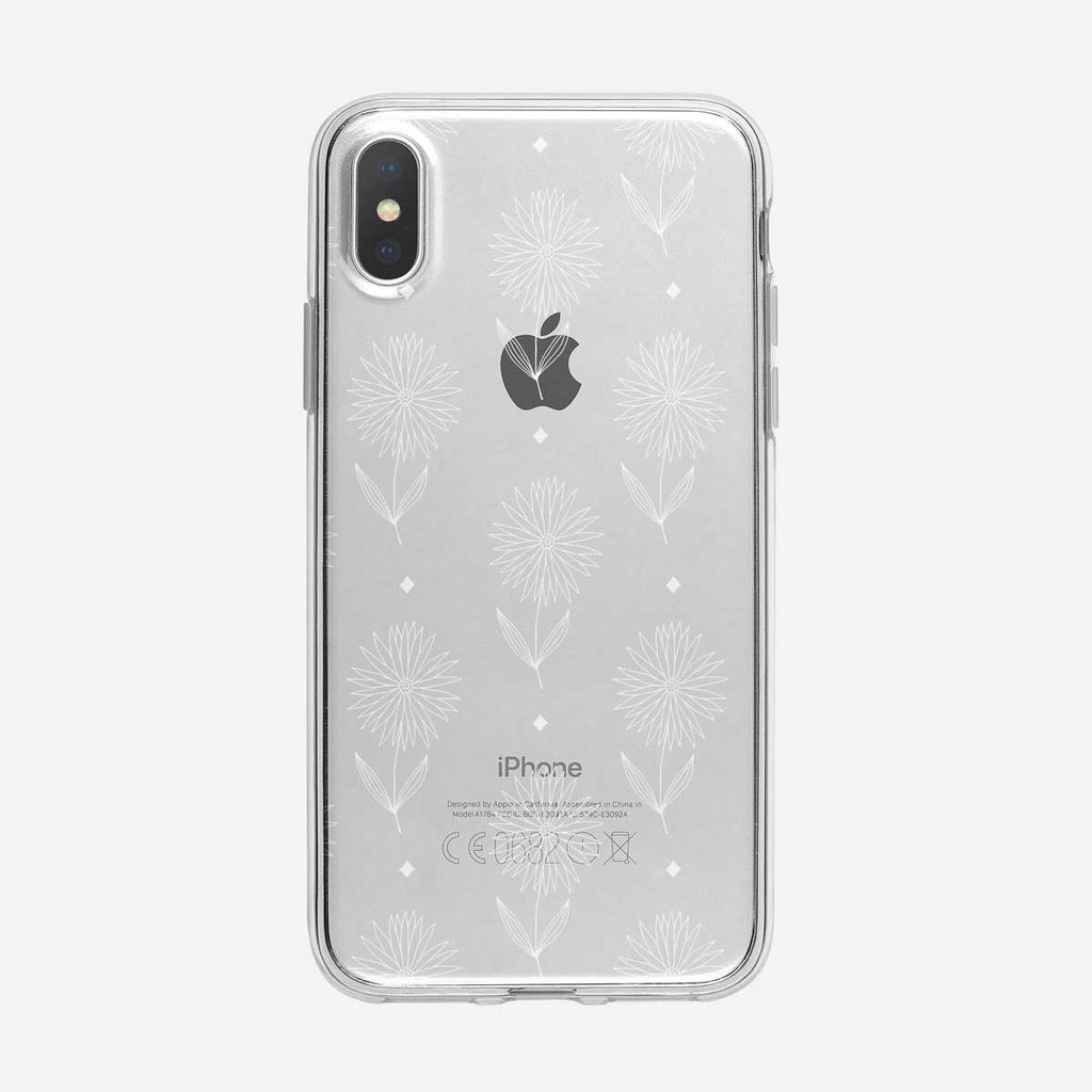 Simple White Daisy Pattern Clear iPhone Case from Tiny Quail