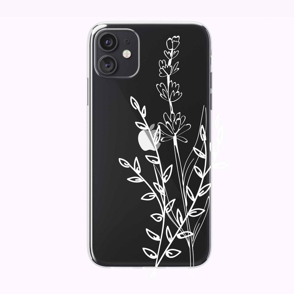 Line Art Simple Floral Clear iPhone Case from Tiny Quail