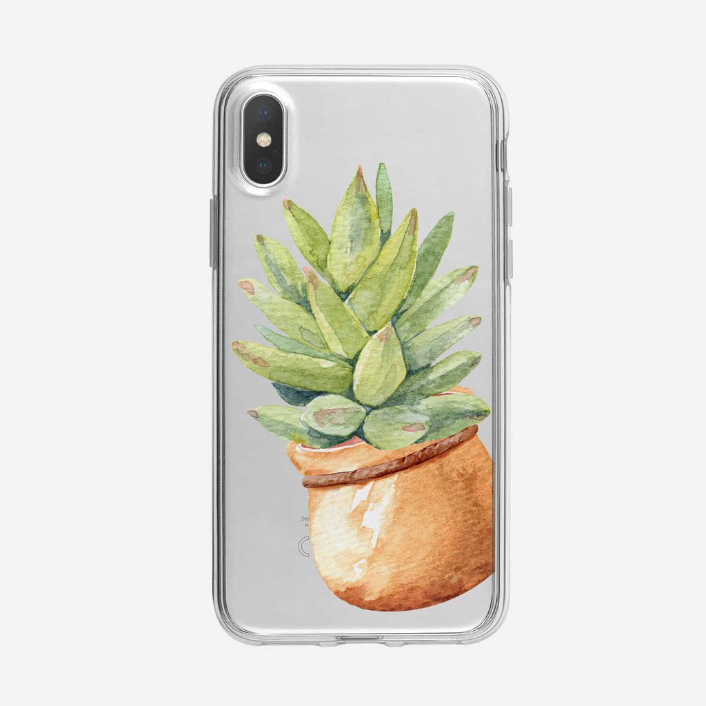 Cute Potted Cactus Clear iPhone Case from Tiny Quail