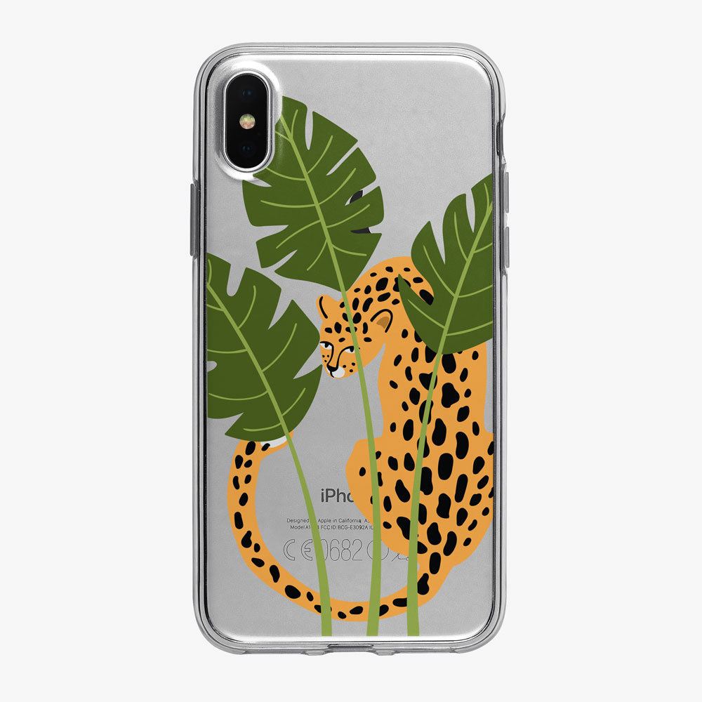 Leopard Sitting in the Jungle Clear iPhone Case from Tiny Quail