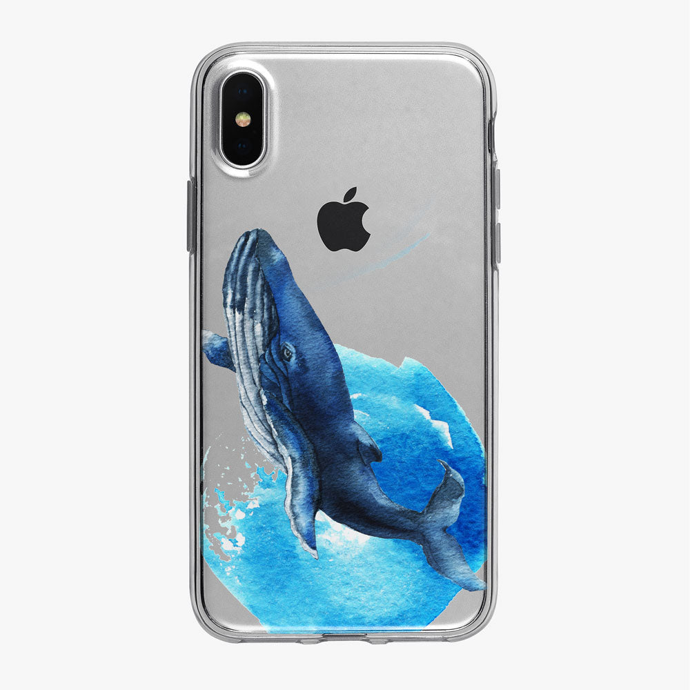 Breaching Blue Whale Clear iPhone Case from Tiny Quail