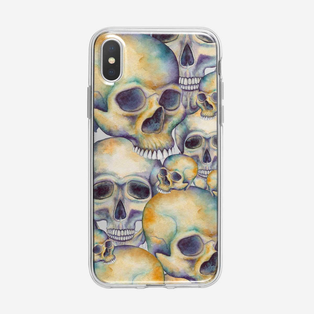 Watercolor Skull Pattern iPhone Case From Tiny Quail