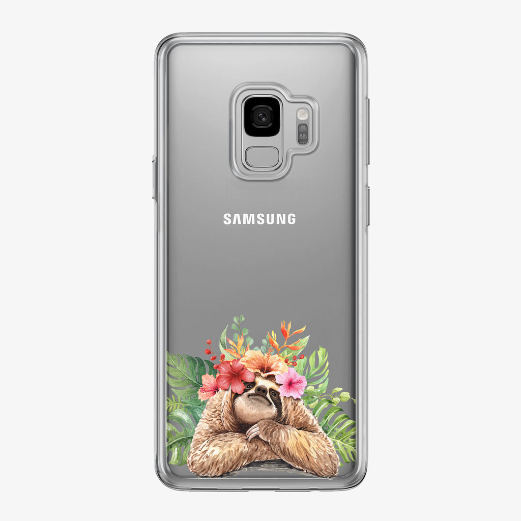 Dreamy Tropical Sloth Samsung Galaxy Phone Case by Tiny Quail