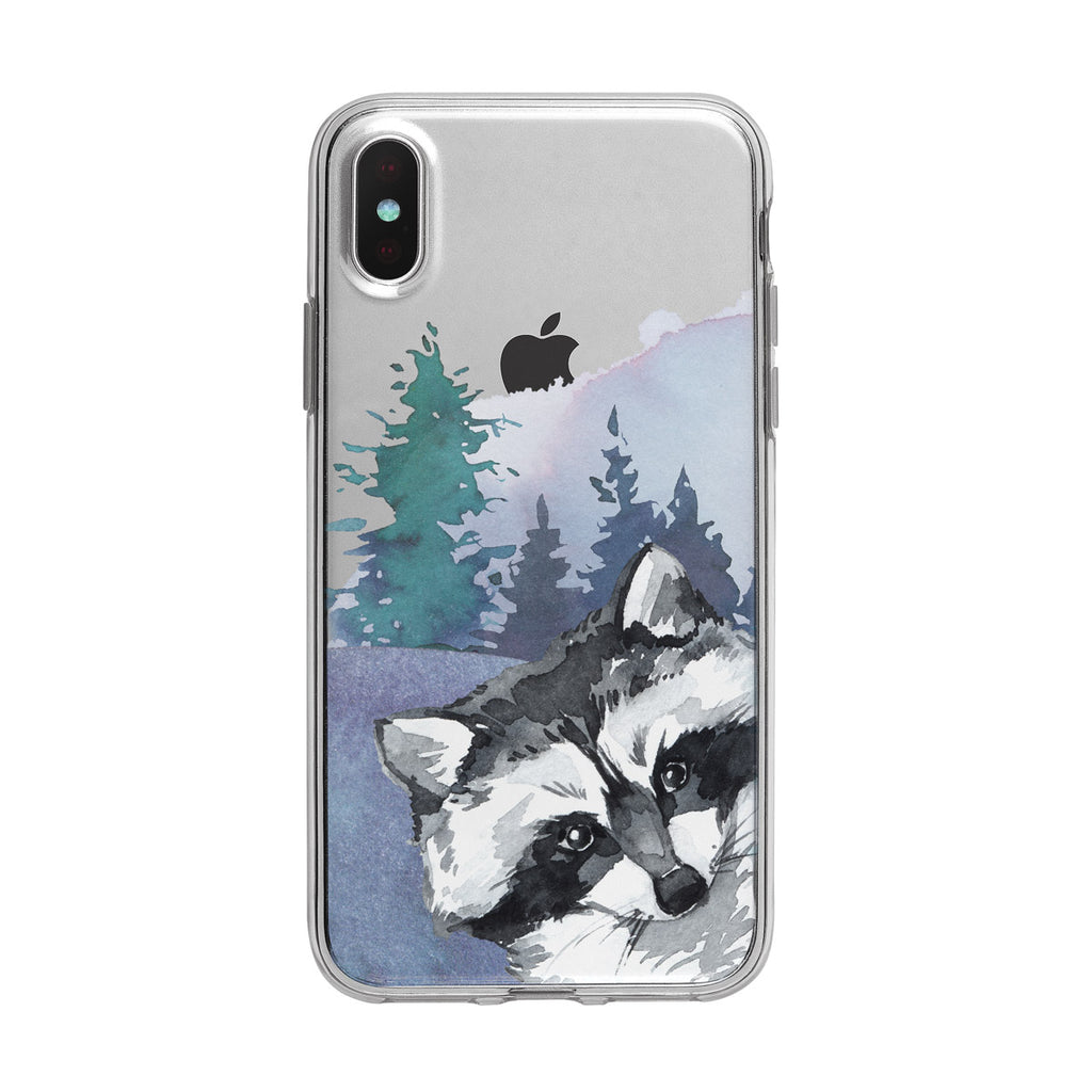 Sneaky Forest Raccoon iPhone Clear Case from Tiny Quail