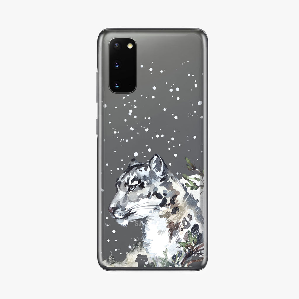 Majestic Snow Leopard Clear Samsung Galaxy Phone Case From Tiny Quail