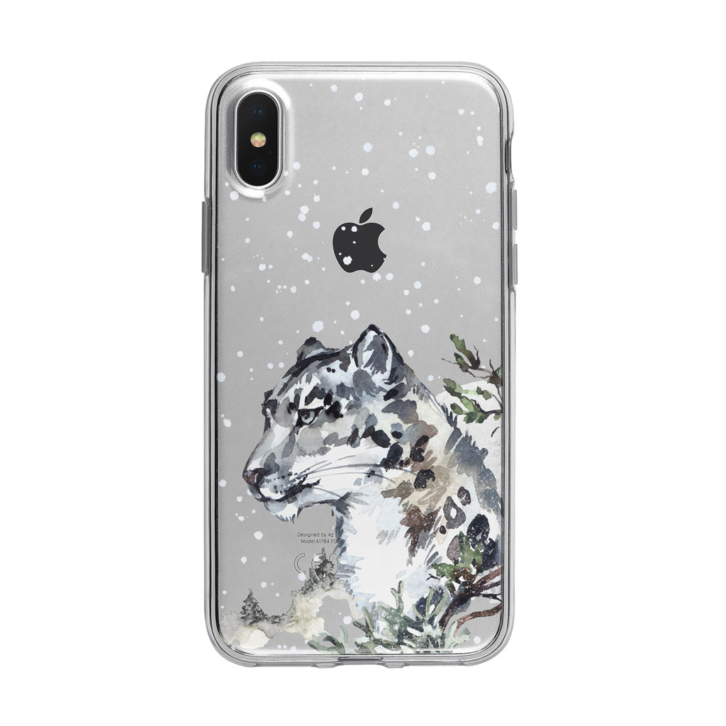 Majestic Snow Leopard iPhone Clear Case from Tiny Quail