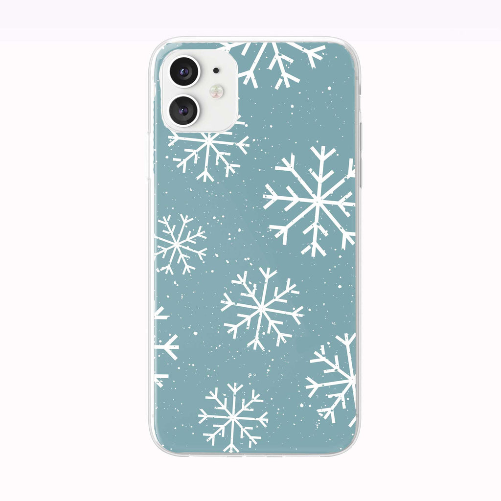 Winter Snowflakes Blue Pattern iPhone Case from Tiny Quail