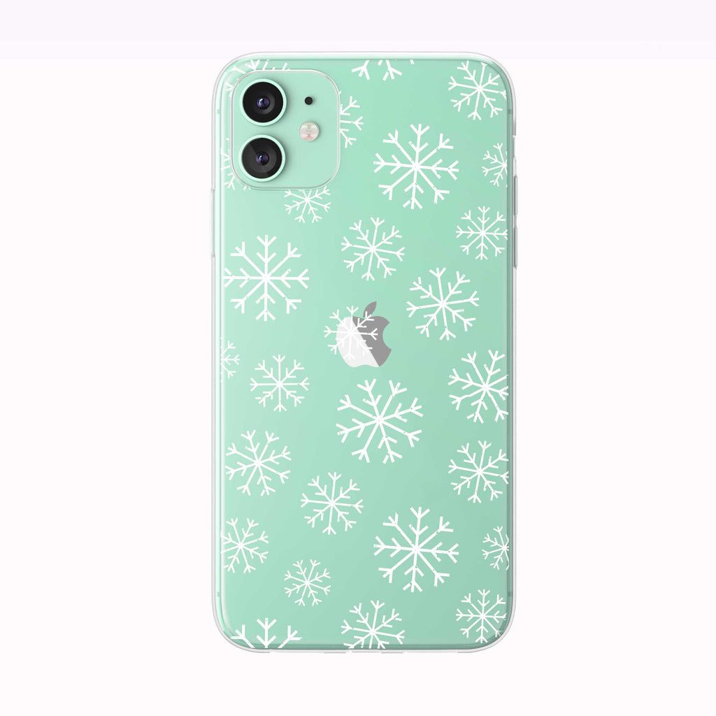 Winter Snowflakes Pattern green iPhone Case from Tiny Quail