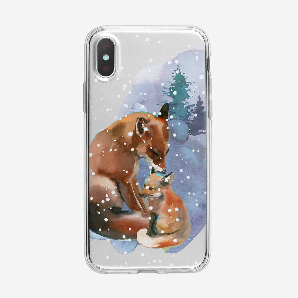 Snowy Foxes iPhone Case from Tiny Quail