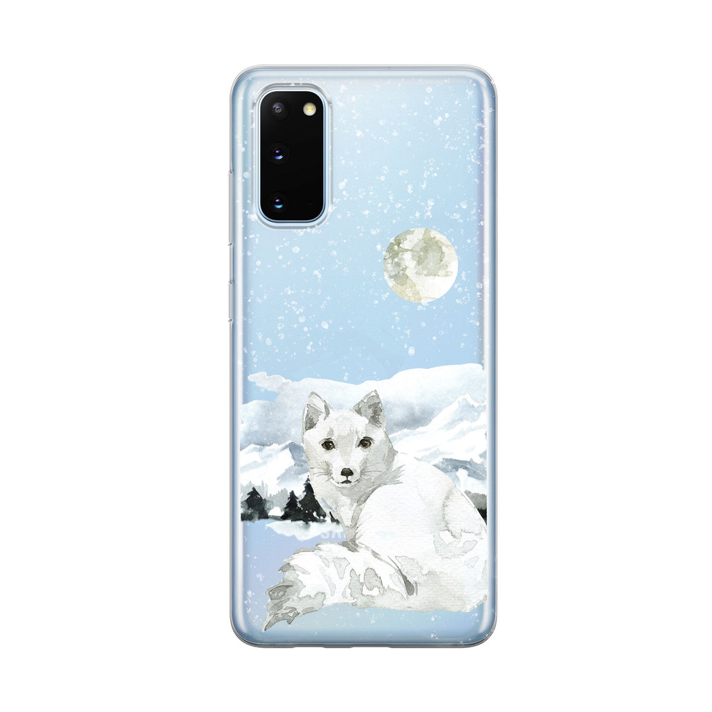Snowy Mountain Moon Fox Samsung Galaxy Phone Case From Tiny Quail