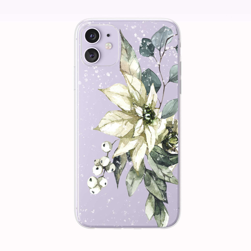 Snowing White Winter Bouquet purple iPhone Case from Tiny Quail