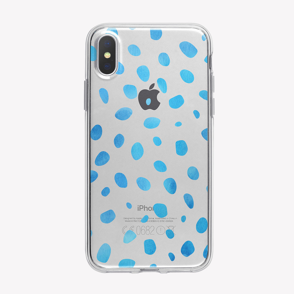 Blue Spots Clear iPhone Case from Tiny Quail