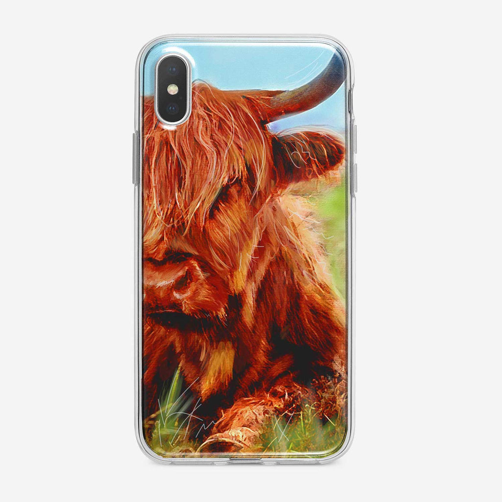 Red Steer iPhone Case by Tiny Quail