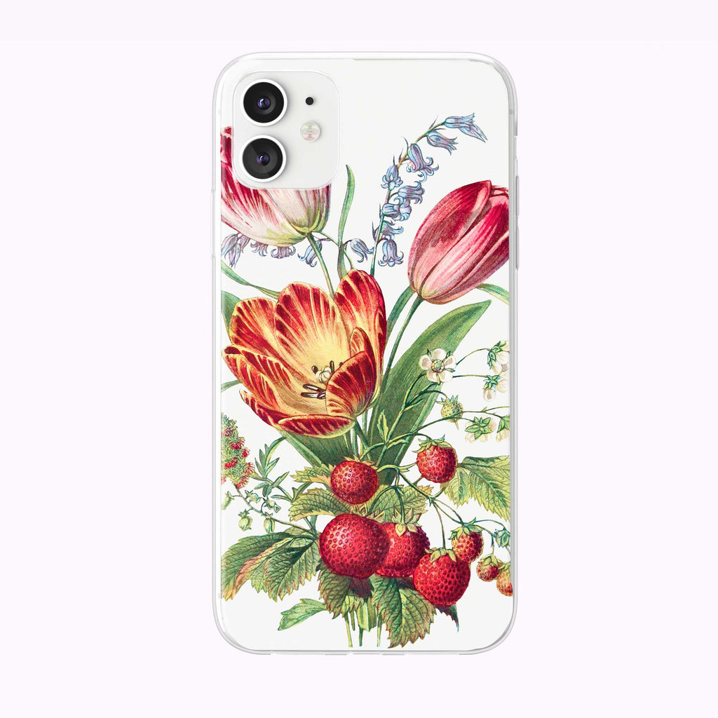 Botanical Vintage Strawberry Bouquet Case from Tiny Quail