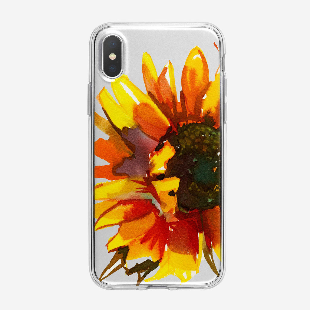 Colorful Sunny Sunflower Clear iPhone Case From Tiny Quail