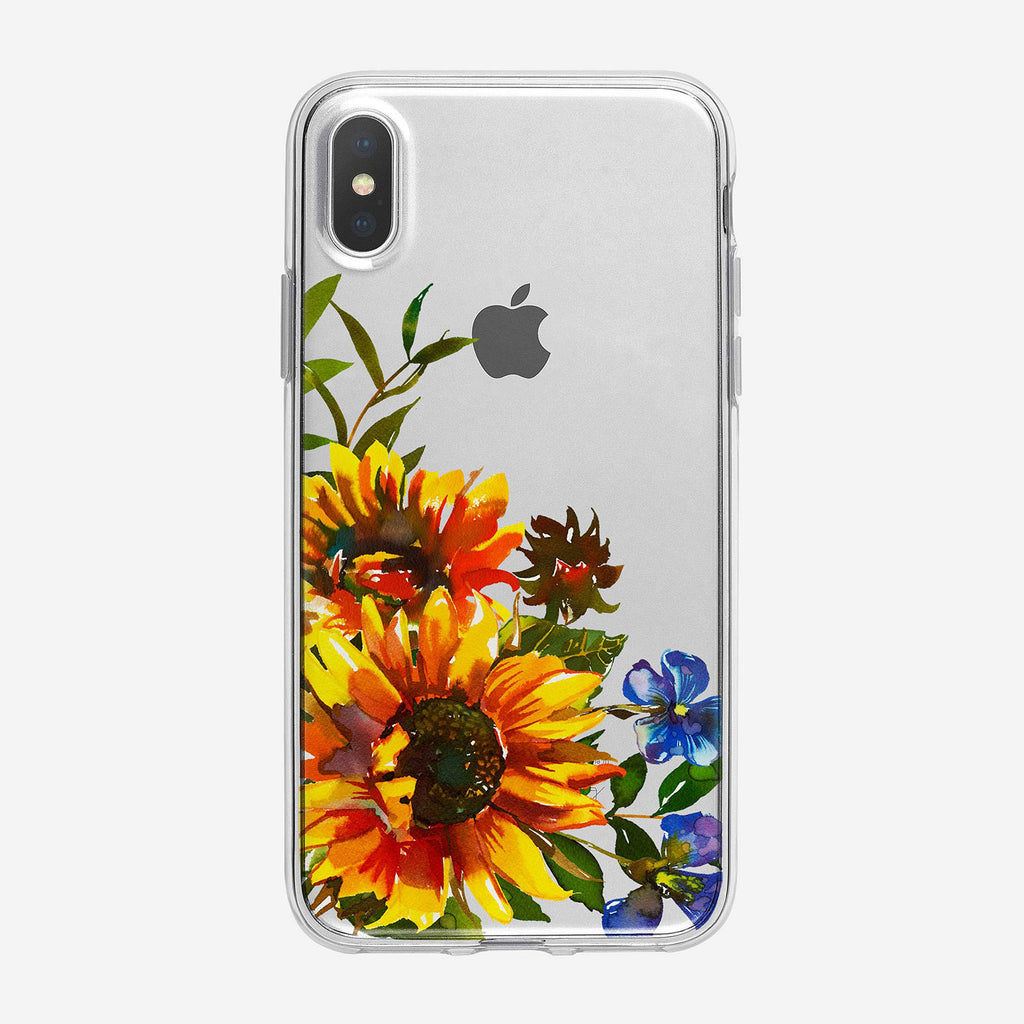 Vibrant Sunflower Bouquet Clear iPhone Case From Tiny Quail