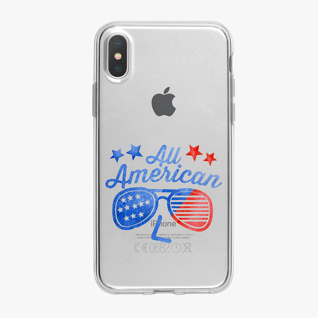 All American Sunglasses Clear iPhone Case by Tiny Quail