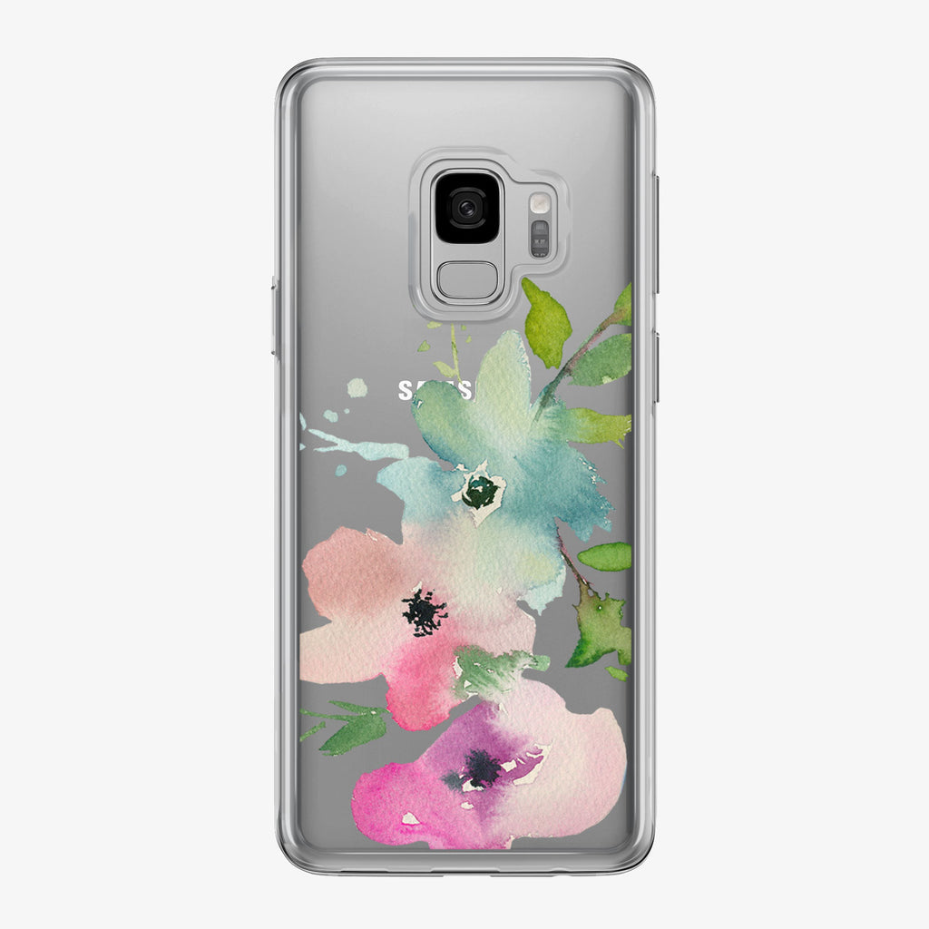 Three Pastel Flowers Clear Samsung Galaxy Phone Case from Tiny Quail