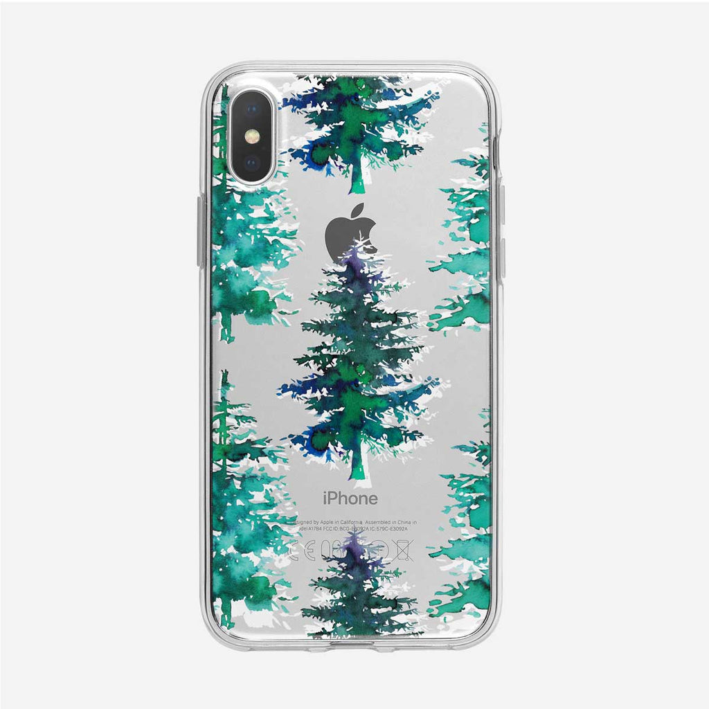 Winter Pine Tree Pattern iPhone Case from Tiny Quail
