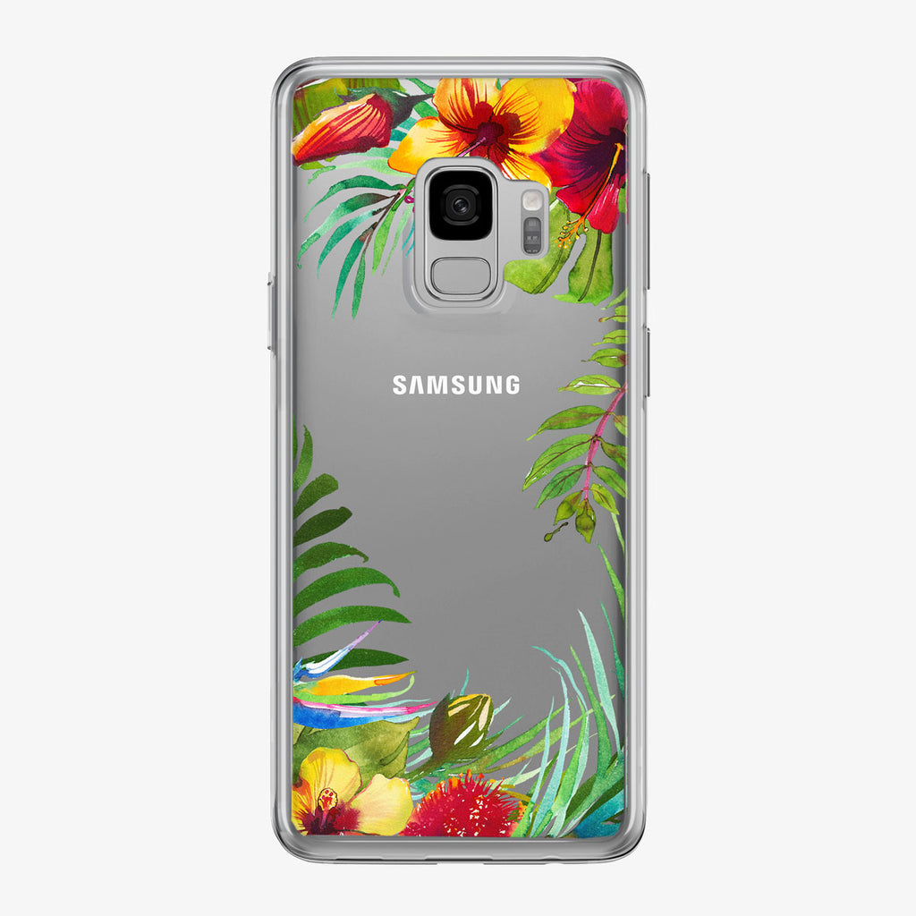 Tropical Flowers Frame Samsung Galaxy Phone Case from Tiny Quail