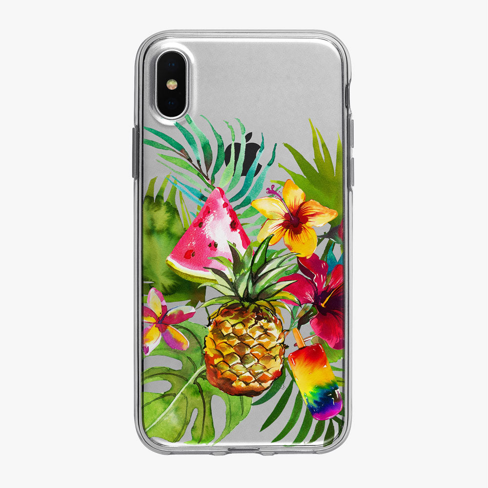 Tropical Fruit Bouquet Clear iPhone Case from Tiny Quail