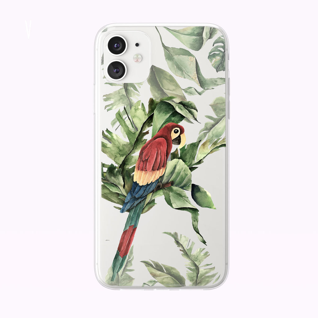 Jungle Red Macaw Parrot iPhone Case from Tiny Quail