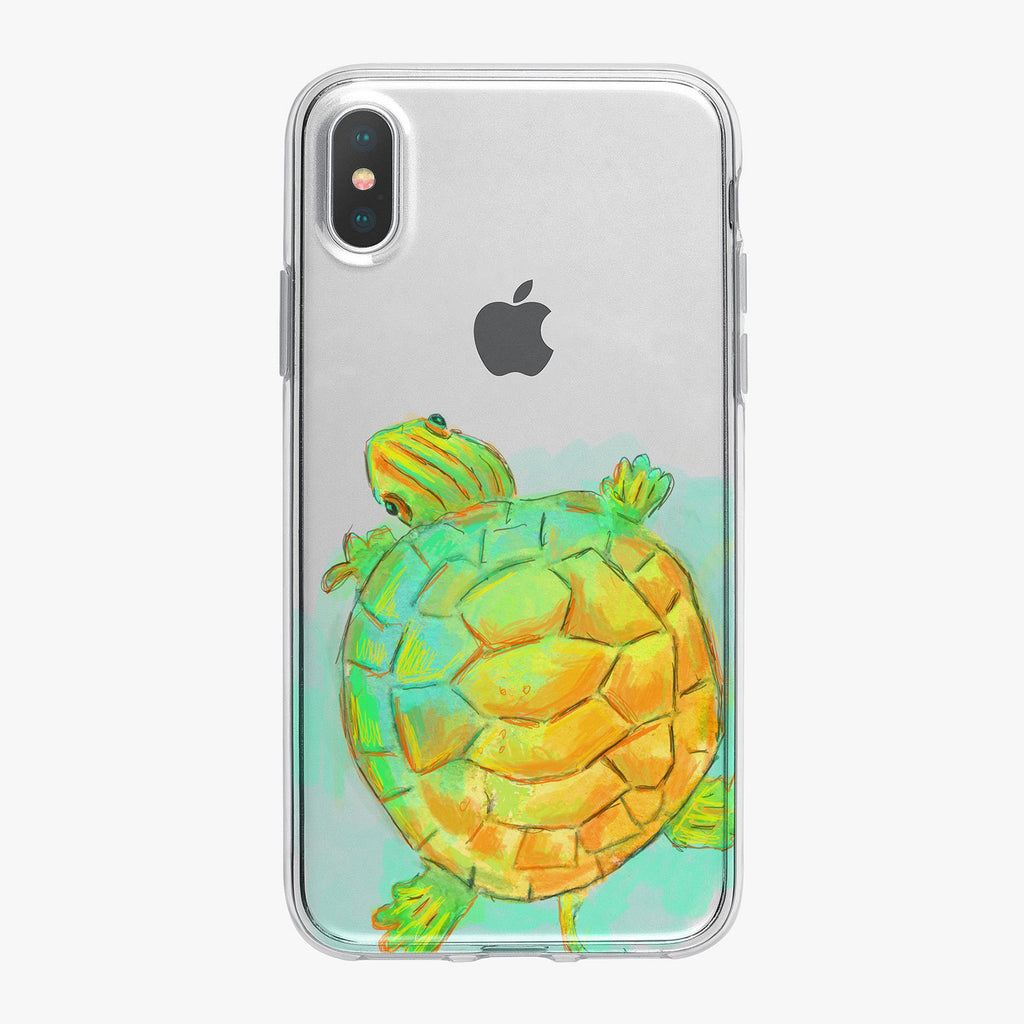 Green Watercolor Turtle Designer iPhone Case From Tiny Quail