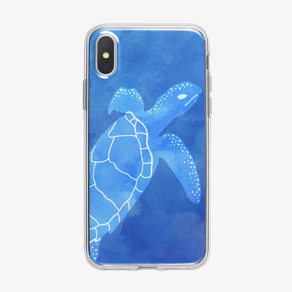 Blue Transparent Turtle iPhone Case from Tiny Quail