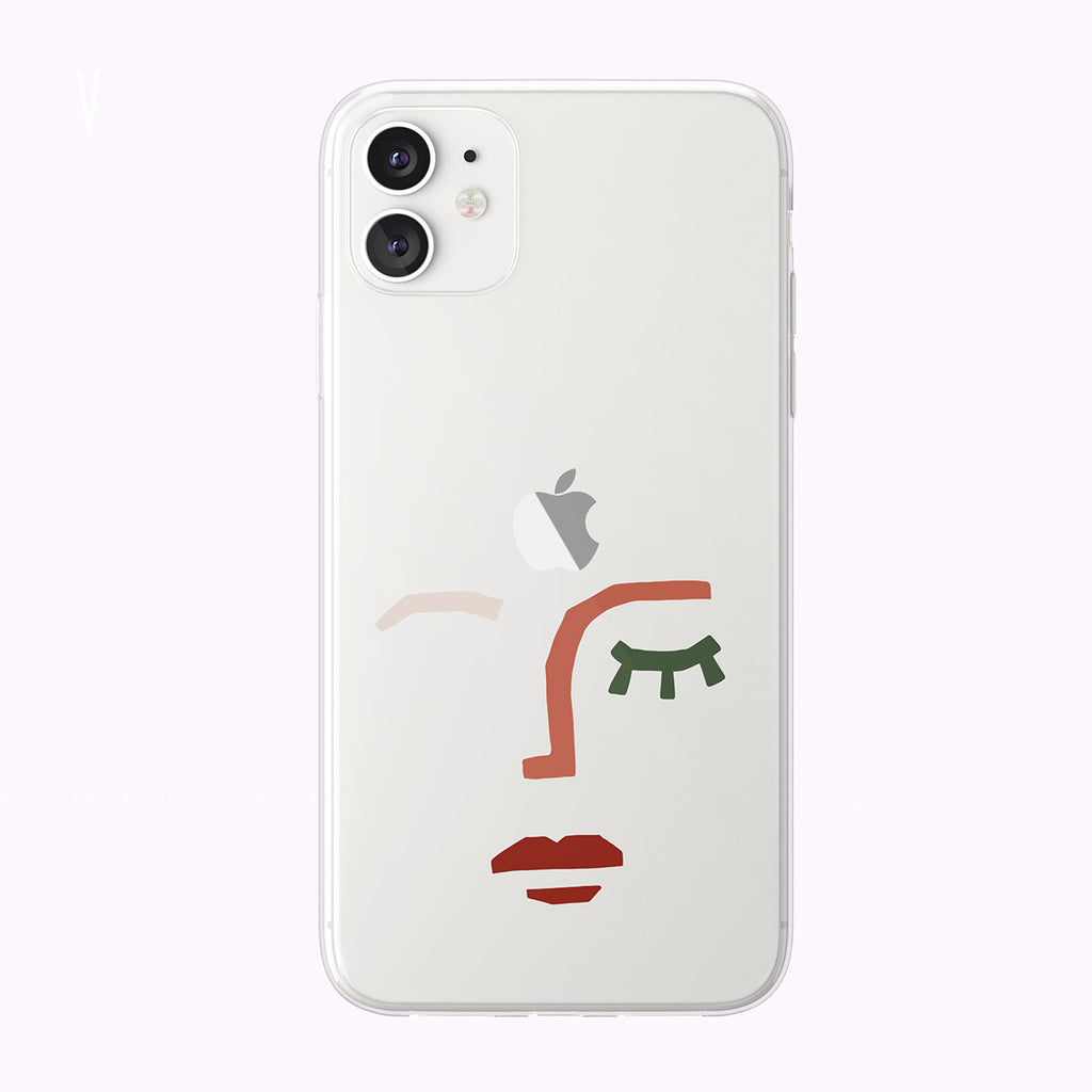 Abstract Woman Face Clear iPhone Case from Tiny Quail