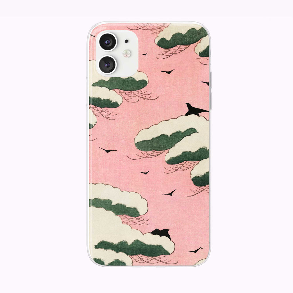 Pink Sky Vintage Pattern iPhone Case from Tiny Quail