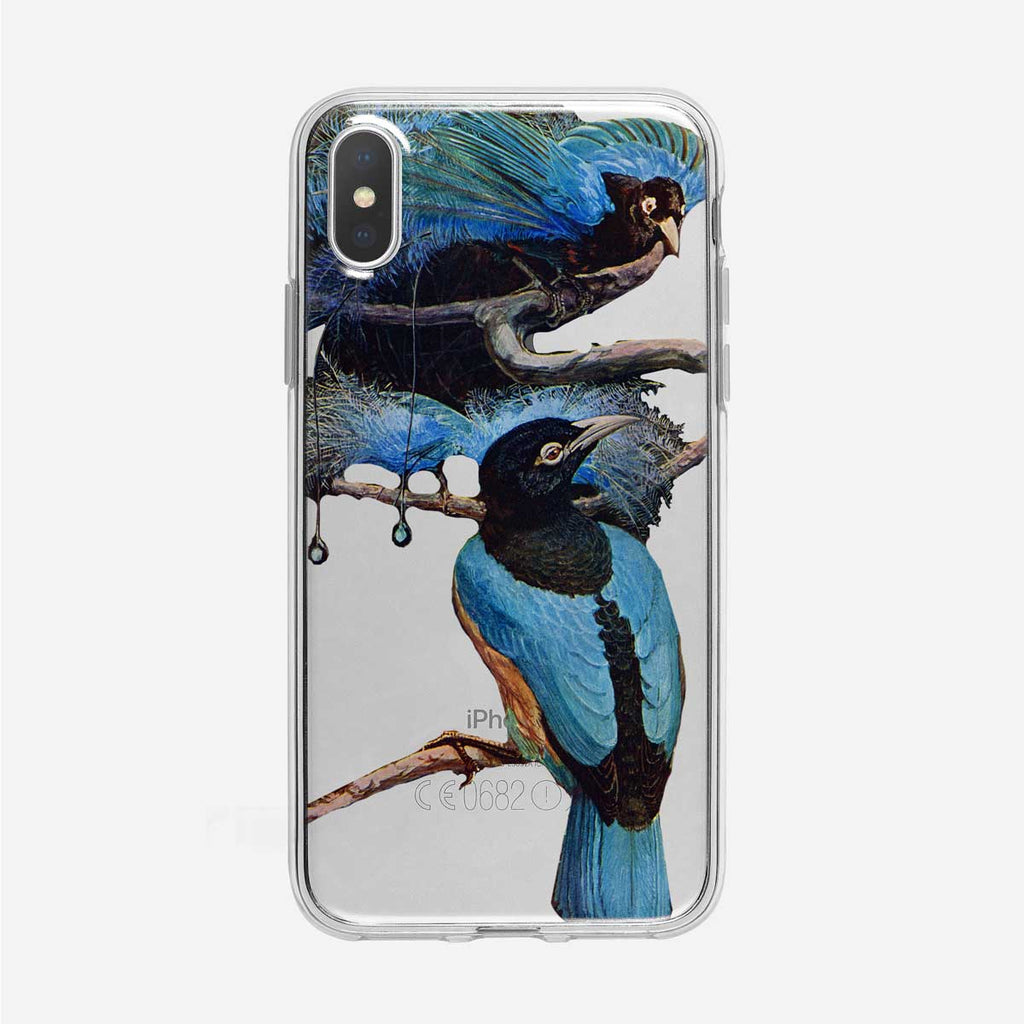 Vintage Bluebirds Clear iPhone Case by Tiny Quail