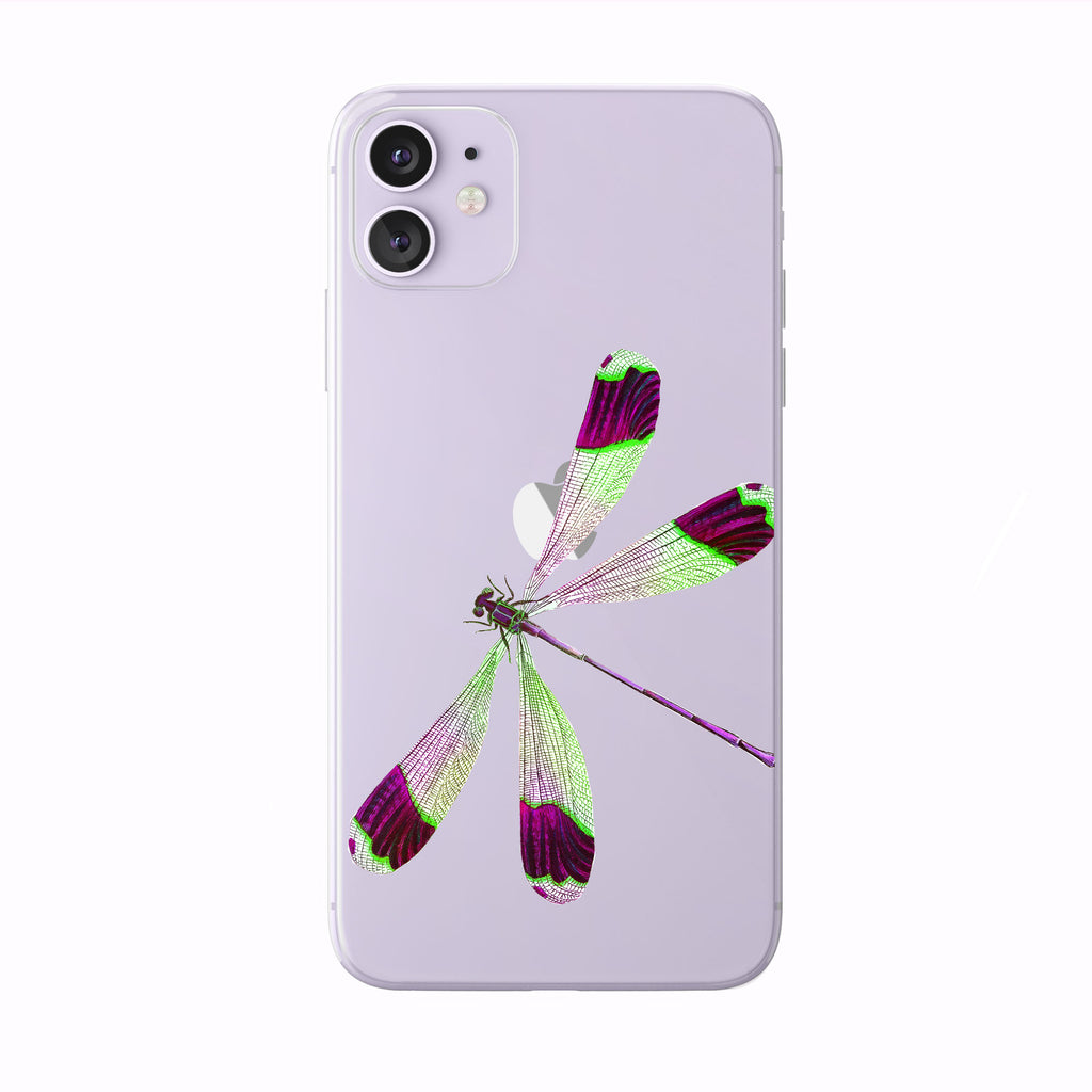 Colorful Vintage Dragonfly Clear iPhone Case from Tiny Quail