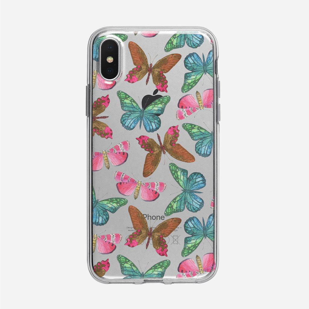Colorful Watercolor Butterflies iPhone Case by Tiny Quail