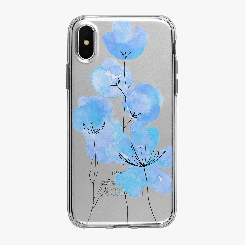 Blue Ink and Watercolor Flowers iPhone Case from Tiny Quail