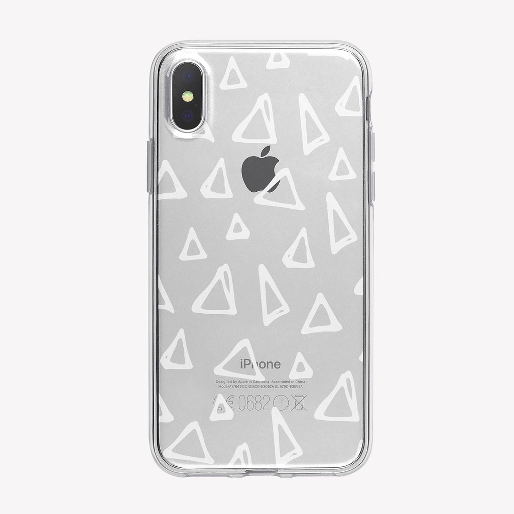 White Triangle Pattern Clear iPhone Case from Tiny Quail