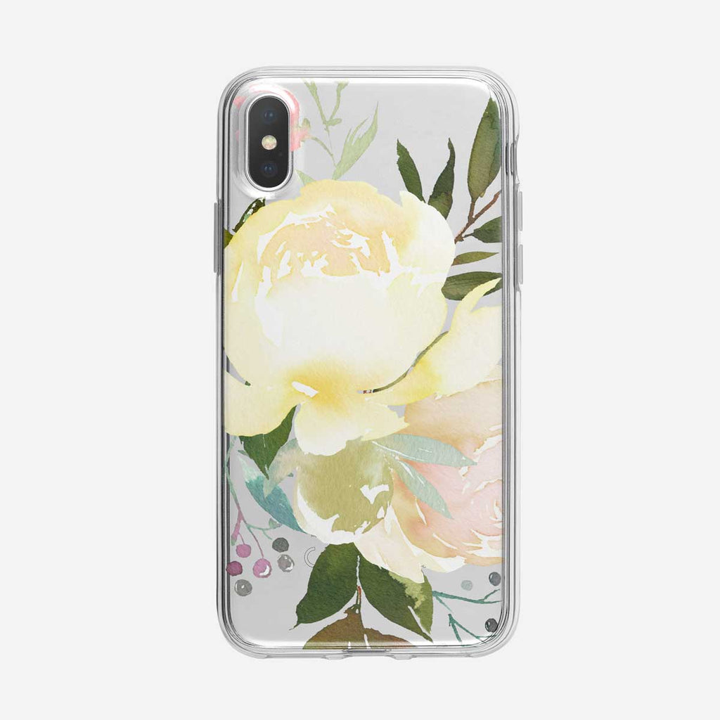 Bursting White Roses Clear iPhone Case From Tiny Quail