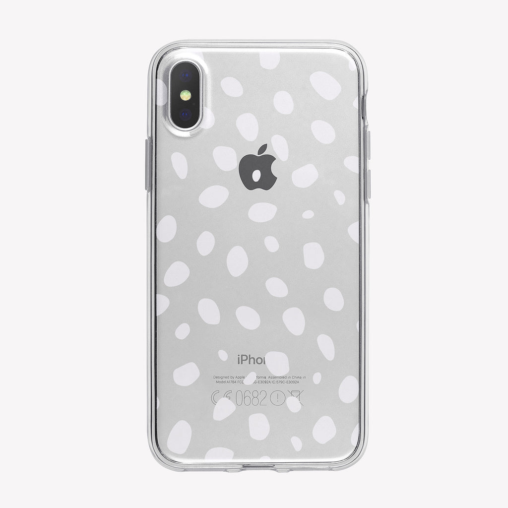 White Spots Pattern Clear iPhone Case from Tiny Quail
