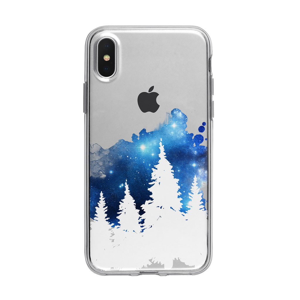 Cosmic Winter Forest Sky iPhone Case from Tiny Quail