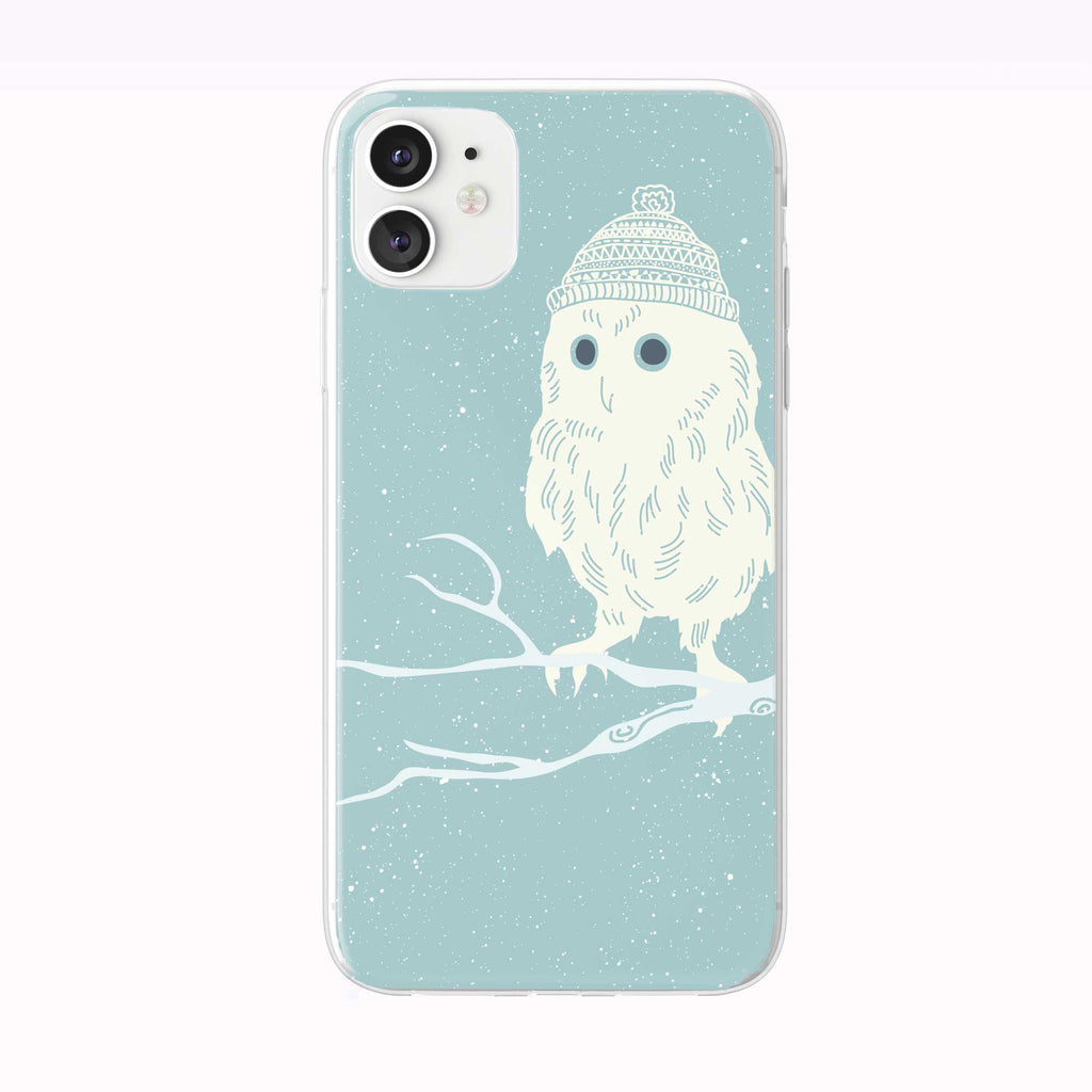 Winter Owl With Hat iPhone Case from Tiny Quail