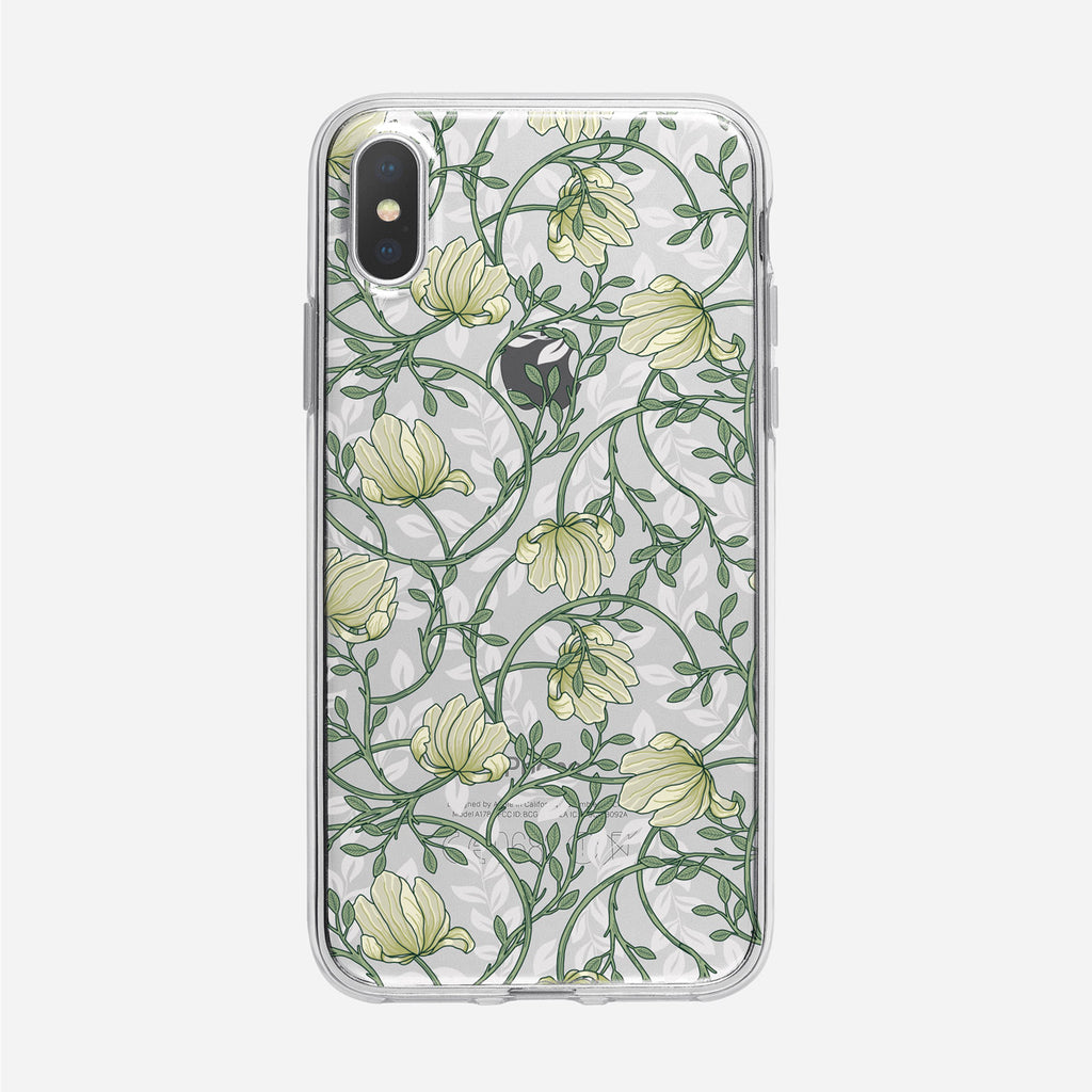 Art Nouveau White Floral Clear iPhone Case from Tiny Quail