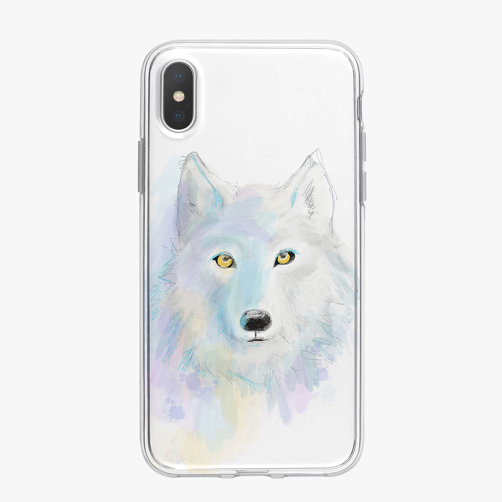 Colorful Watercolor Wolf Designer iPhone Case From Tiny Quail