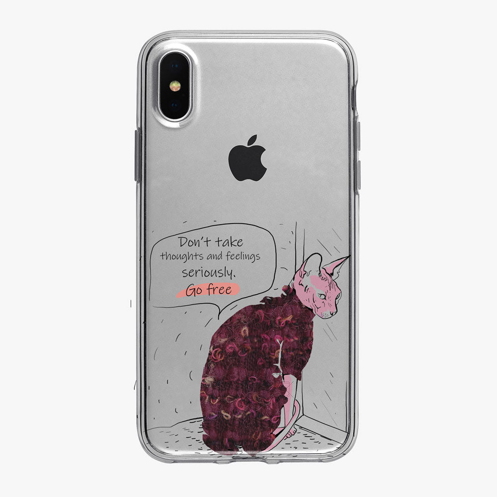 Cat Philosophy Go Free iPhone Case from Tiny Quail