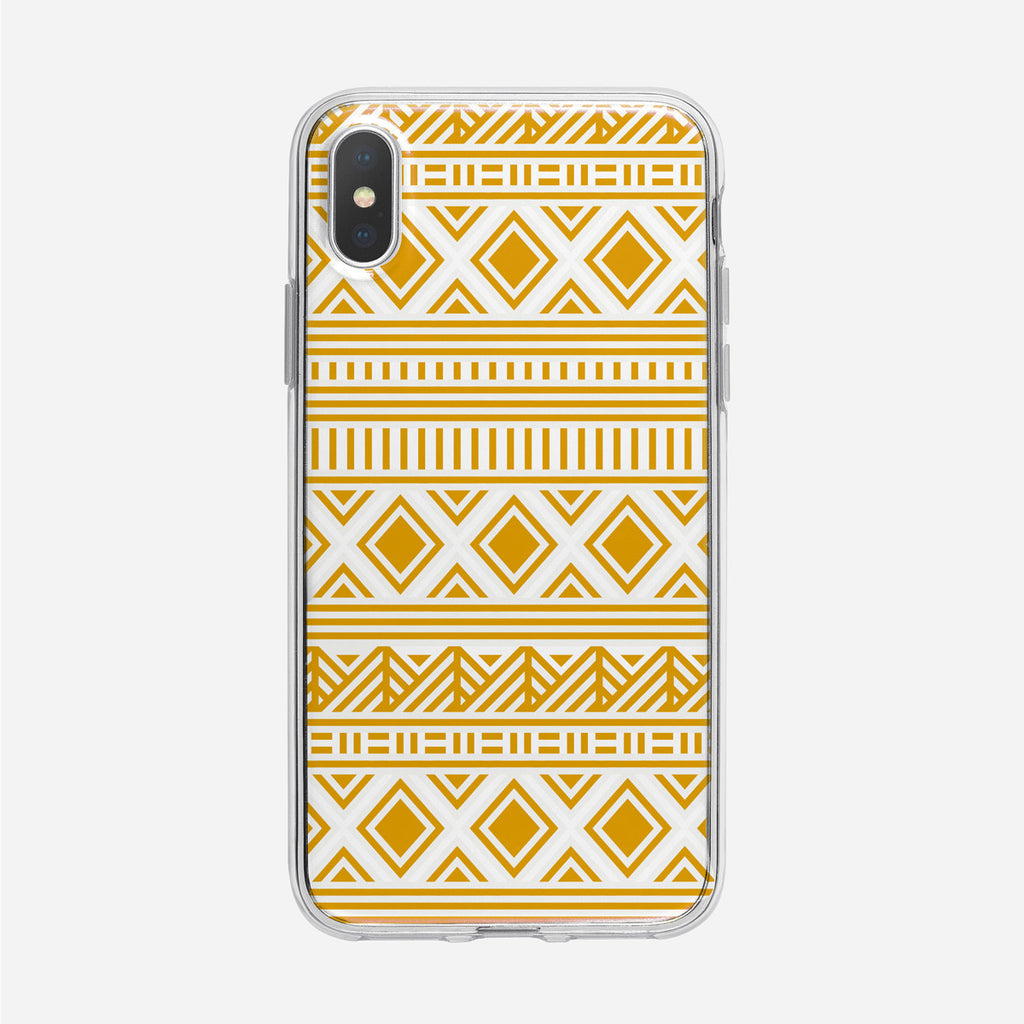 Yellow Tribal Pattern Clear iPhone Case from Tiny Quail