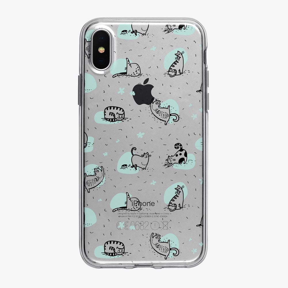 Cat Philosophy Blue Yoga iPhone Case from Tiny Quail